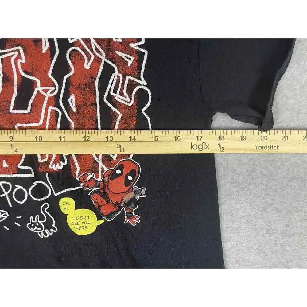 Loot Crate Deadpool T Shirt Mens M Black Marvel Hero Edgy Funny‎ Stick Art
